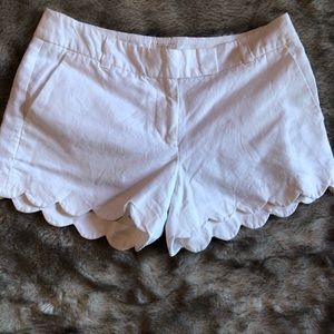 J.Crew Scalloped linen shorts